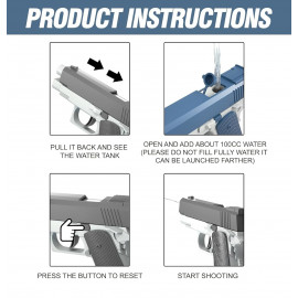 Automatická vodná pištoľ Spray so zásobníkmi ružová