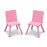 Gyerek asztal székekkel - fehér-rózsaszín