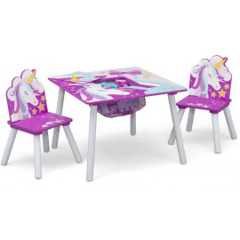 Gyerek asztal székekkel Egyszarvú