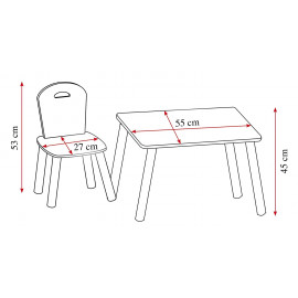 Gyerek asztal székekkel Scandi