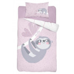 Gyerek ágyneműhuzat Lajhár - rózsaszín 135x100 cm