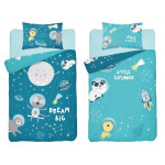 Gyerek ágyneműhuzat Világegyetem - zöld 135x100 cm