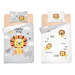 Gyerek bambusz ágyneműhuzat Little King - szürke 135x100 cm