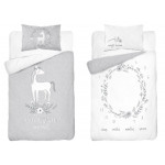 Gyerek bambusz ágyneműhuzat Egyszarvú - szürke 135x100 cm