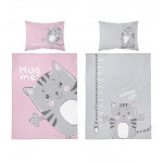 Gyerek ágyneműhuzat Kis Macska - rózsaszín 135x100 cm