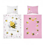 Gyerek ágyneműhuzat Kis méhecskék - rózsaszín 135x100 cm