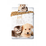 Gyerek ágyneműhuzat Kutyus és cica 140 x 200 cm