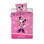 Gyerek ágyneműhuzat Minnie egér szívecskékkel 135x100 cm
