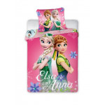 Gyerek ágyneműhuzat Anna és Elza 135x100 cm