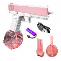 Automatická vodná pištoľ Spray so zásobníkmi ružová