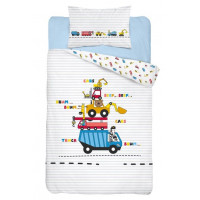 Gyerek ágyneműhuzat Munkagépek - kék 135x100 cm