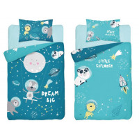 Gyerek ágyneműhuzat Világegyetem - zöld 135x100 cm