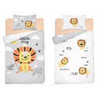 Gyerek bambusz ágyneműhuzat Little King - szürke 135x100 cm