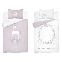 Gyerek bambusz ágyneműhuzat Egyszarvú 135x100 cm