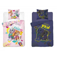 Sötétben világító gyerek ágyneműhuzat Mancs Őrjárat - rózsaszín 140x200 cm