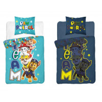 Sötétben világító gyerek ágyneműhuzat Mancs Őrjárat Team 140x200 cm