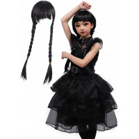 Gyerek Wednesday jelmez parókával 110-122 M