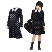 Gyerek Wednesday csontváz jelmez parókával 122-134 L