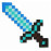 Minecraft gyémánt kard 45 cm habból