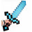 Minecraft gyémánt kard 45 cm habból