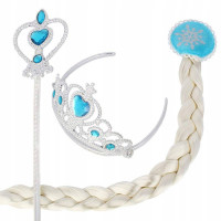 Elsa Jégvarázs kiegészítők szettel koronával és copfokkal