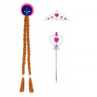 Elsa Jégvarázs kiegészítők szettel koronával és copfokkal