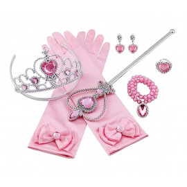 Elsa Jégvarázs kiegészítők szettel koronával és copfokkal