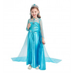 Gyerek jelmez Elsa prémium szoknyával és kiegészítőkkel 110-116 cm