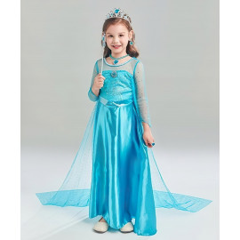 Prémium dětský kostým ELSA s vlečkou a doplňky ve velikosti 134-146 XL.