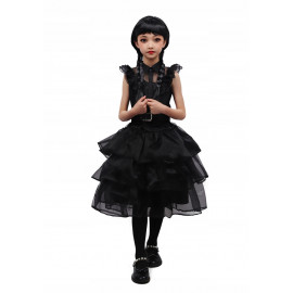 Gyermek szerda jelmez parókával 122-134 L