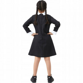 Gyermek Wednesday classic jelmez parókával 116-122 cm