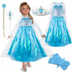  Gyermek Elsa jelmez flitterekkel és kiegészítőkkel 122-128 L