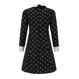 Gyermek jelmez Wednesday csontvázzal és parókával 134-146 XL Gyermek jelmez Wednesday csontvázzal és parókával 134-146 XL