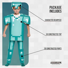 Gyermek Minecraft Steve jelmez 104-116 S Gyermek Minecraft Steve jelmez 104-116 S