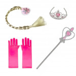 Elsa Jégvarázs kiegészítők szettel koronával és copfokkal