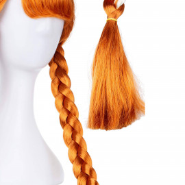 Wednesday fekete paróka copfos 65 cm.