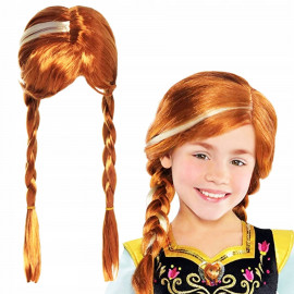 Wednesday fekete paróka copfos 65 cm.