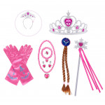 Elsa Jégvarázs kiegészítők szettel koronával és copfokkal