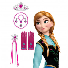 Elsa Jégvarázs kiegészítők szettel koronával és copfokkal