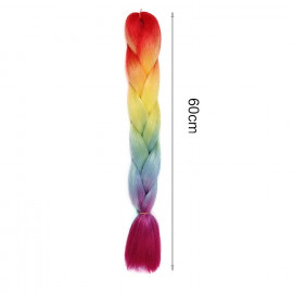 Pletený copánek Jumbo Rainbow 60cm