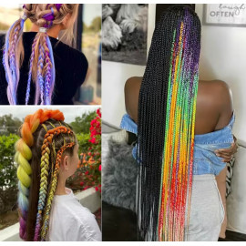 Pletený copánek Jumbo Rainbow 60cm