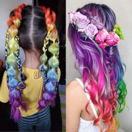 Pletený copánek Jumbo Rainbow 60cm